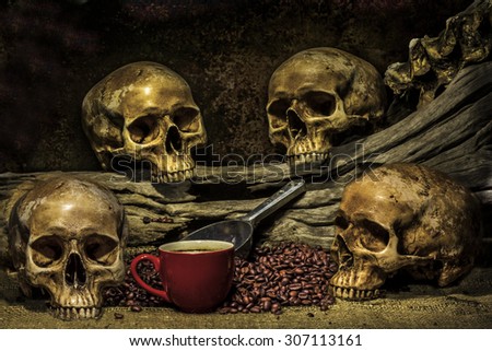 Still Life with a Skull and a Coffee