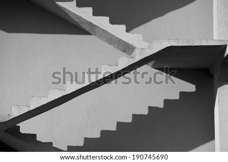 Stairs/View of a building external stair case during construction. Romania, Negresti Oas, November 13, 2011