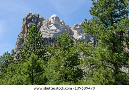 Mount Rushmore National Memorial in the Black Hills near Keystone, South Dakota, USA