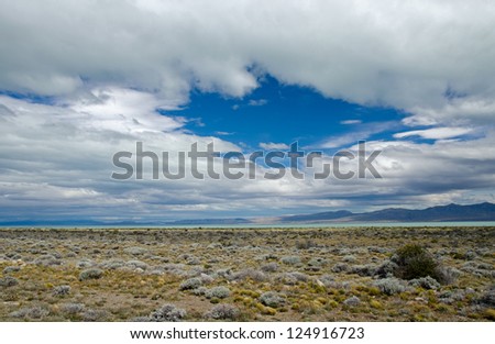 Barren landscape at the northern shores of Lago Argentina in southern Patagonia, Argentina