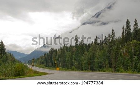 At the entrance to Mount Robson Provincial Park on the Yellowhead Highway in British Columbia, Canada