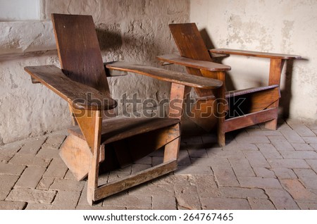 Wooden Lazy Chairs at the Santa Catalina Monastery and Convent in Arequipa, Peru
