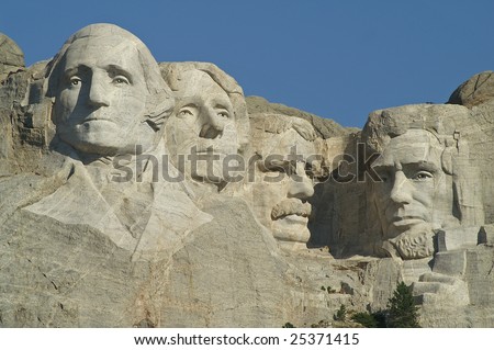 Sculptures of George Washington, Thomas Jefferson, Theodore Roosevelt and Abraham Lincoln at Mount Rushmore National Memorial