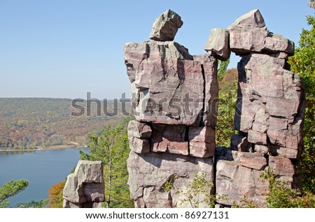 Devil's Doorway on the East Bluff at Devil's Lake State Park, Wisconsin, USA