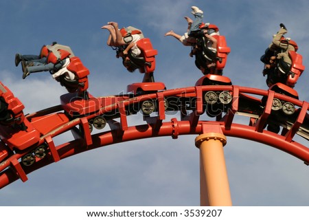 Theme Park Roller Coaster Close up