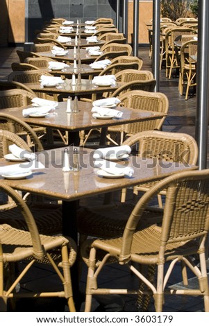 Tables in restaurant