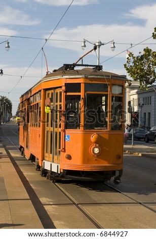 Trolley or also know as tram, San Francisco\'s public transportation