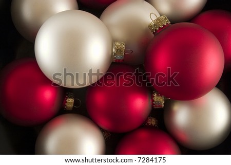 Red and White Spheres Isolated