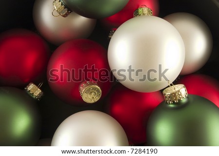 Red White and  Green Spheres Isolated