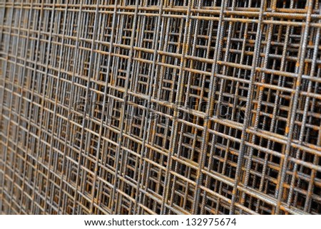 Metal reinforcing mesh used in the construction industry to reinforce concrete