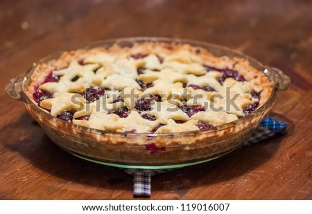 Blackberry Pie Served in a Dish