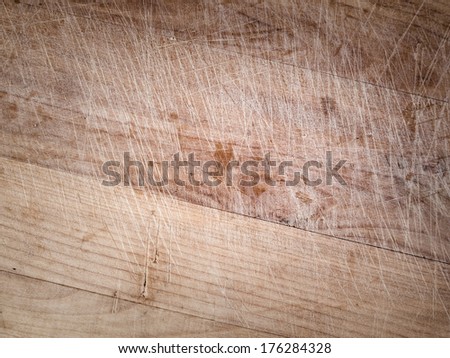 Wood background with scratch in horizontal composition