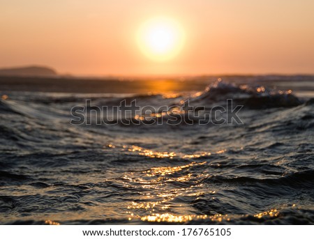 Sea and sun in an abstract landscape