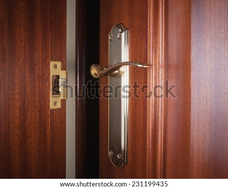 Open door detail inside home. Photo shows a handle detail.