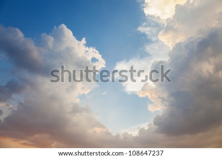 rolling clouds near sunset
