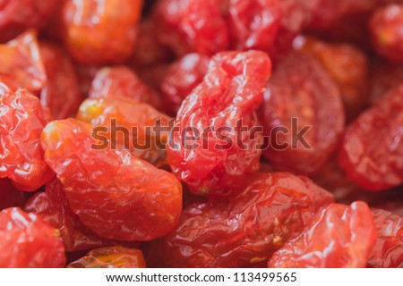 dried Cherry Tomatoes and preserved with sugar