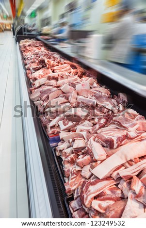 pork in the rack sold in a super market