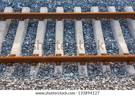 railroad metal track with track bed