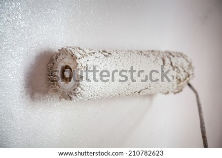 roller paint the wall with coating materials