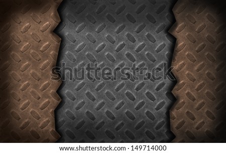 Dark brown and silver color diamond steel broken plate background texture