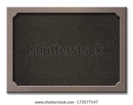Highlighted nailed frame texture with plastic or stone effect. Empty board plate surface, shadowed same empty background with space for text, photo or image. Clipping path included