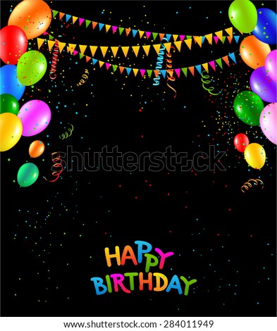 Holiday dark background with place for text for birthday event
