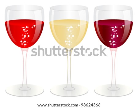 Glasses with wine - stock vector