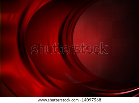 Ripple effect of concave curves  on a red fabric digital background.
