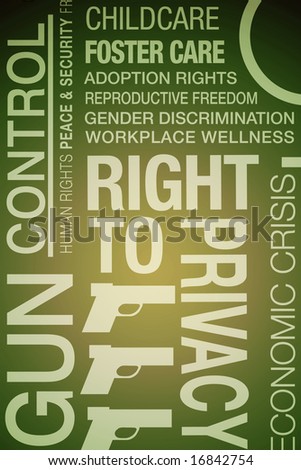 typographic image of political and legal issues