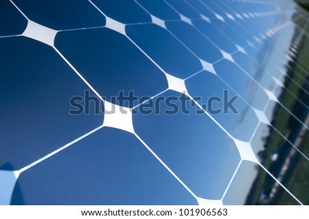 Background of Blue Solar Panels