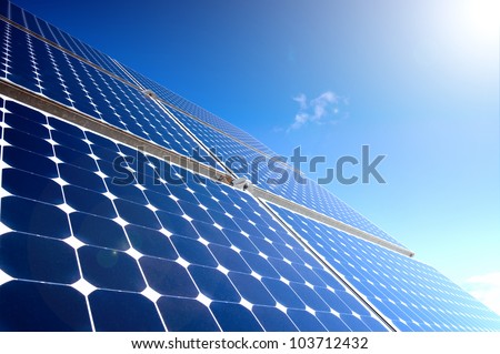 Solar Panel Against Blue Sky