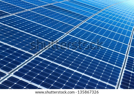 Background of Blue Solar Panels