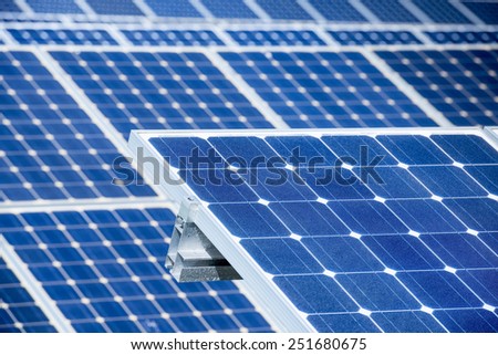 Field of Photovoltaic Solar Panels For Renewable Electrical Energy Production