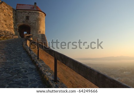 In the castle of SÃ¼meg by sunset, in Hungary