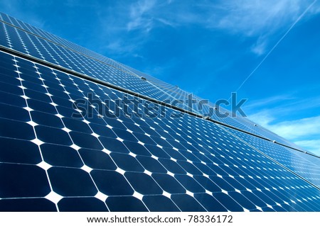 Solar panel against blue sky Solar panel against blue sky