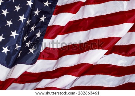 United States of America USA Flag Made In USA in the wind