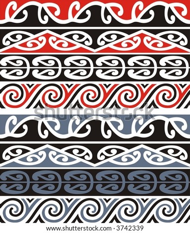 stock vector A scalable vector illustration of a series of Maori designs
