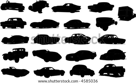  Cars on Car Silhouettes  Including Hot Rods  Muscle And Classic Sports Cars