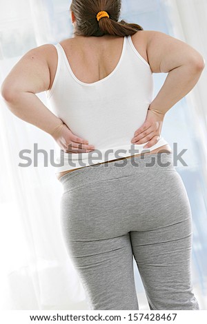 disease of overweight woman - backache-fragile joints -