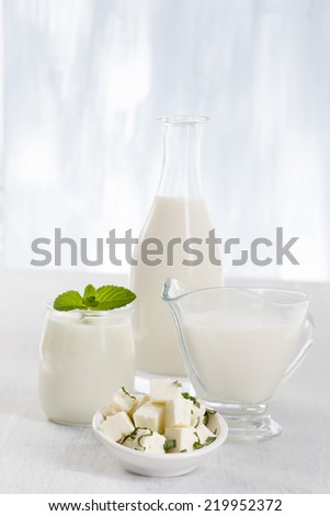 Dairy Products,  Includes: Milk, Various Types of Cheese, Butter, Ricotta and Yogurt..