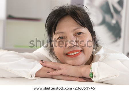 Smiling senior asian thai  woman portrait
