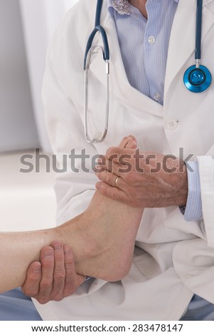 Ankle and Foot medical examination  for woman patient in hospital