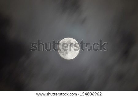 Full Moon in the gaps between the clouds