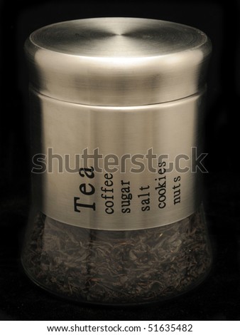 jar glass is metallic for keeping tea