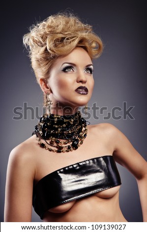 aggressive sexual portrait of a beautiful young woman