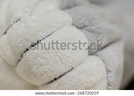 soft plush toy bear paw closeup macro