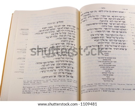 Hebrew Bible opened to the Psalms