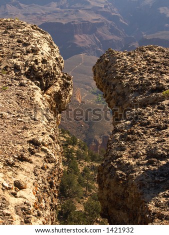 Crevasse above the Bright Angel Trail at the Grand Canyon