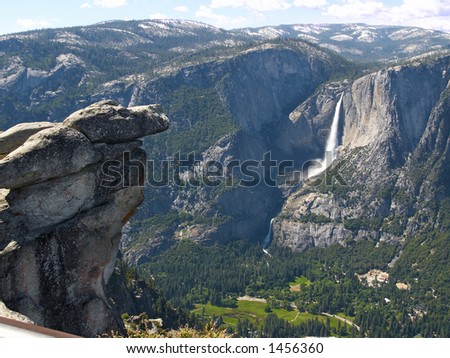 Yosemite Falls, upper and lower, seen from Glacier Point