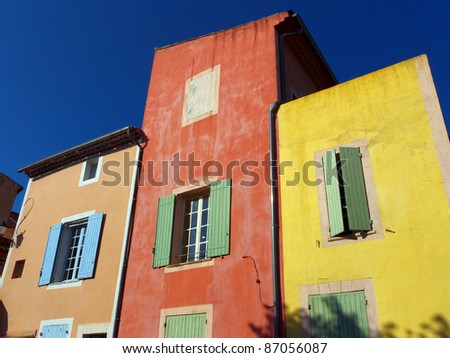 colorful house in the village of roussillon, provence